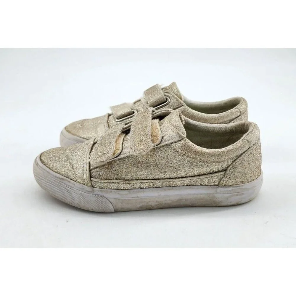 Tommy Bahama Girls Sneaker Shoes Hook & Loop‎ Straps Gold Glitter Youth Size 10